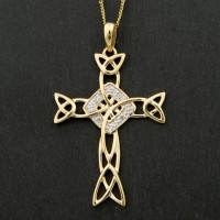 Gold Diamond Celtic Cross