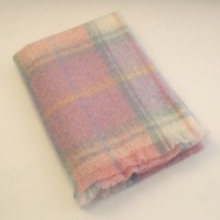 Pale Pink Check Mohair Throw