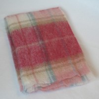 Pink & Cream Check Mohair Throw