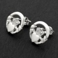 Sterling Silver Claddagh Stud Earrings